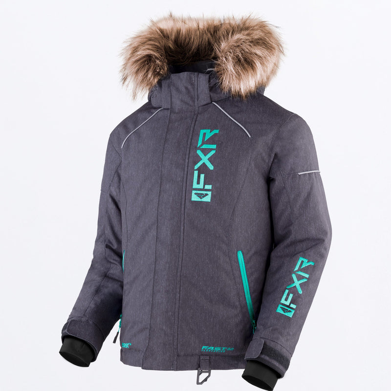Chargez l'image dans la visionneuse de la galerie, Fresh_Jacket_Yth_MidGreyHeatherMint_230419-_0752_front

