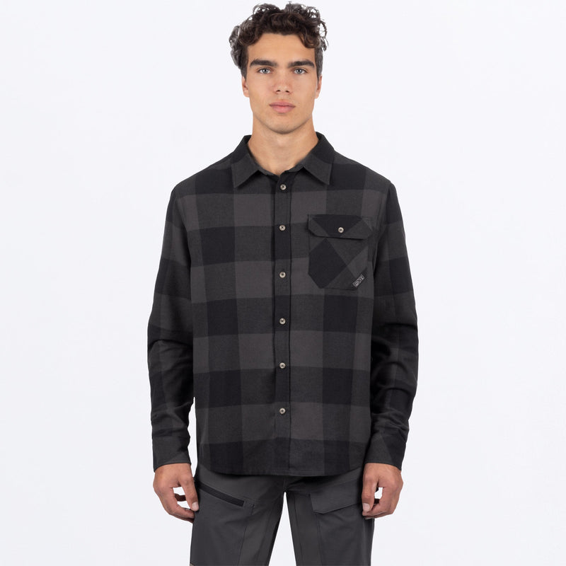 Chargez l'image dans la visionneuse de la galerie, MTimberFlannel_Shirt_CharBlack_SKU_231116-_0810_Front
