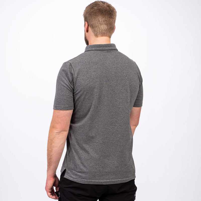 Chargez l'image dans la visionneuse de la galerie, EvoTechPoloShirt_M_GreyHeathBlk_201360-_0710_back
