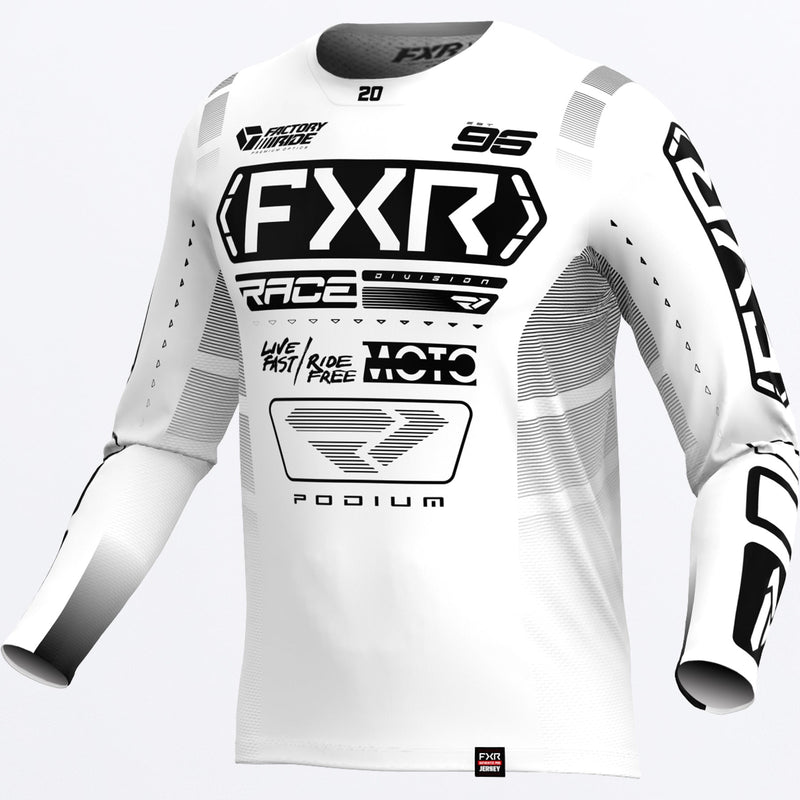 Chargez l'image dans la visionneuse de la galerie, CustomPodium_MXJersey_YTH_WhiteBlk_253309-_1001_front
