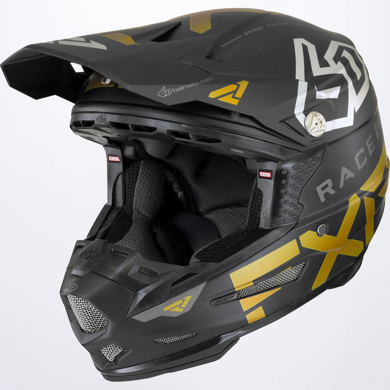 Chargez l'image dans la visionneuse de la galerie, 6D-ATR2_Helmet_BlackGoldCharChrome_210610-_1062_front
