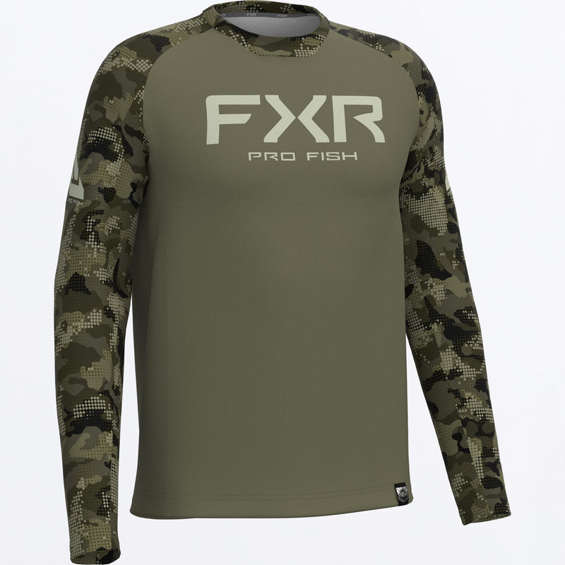 Chargez l'image dans la visionneuse de la galerie, MDerbyDriftCamoAirUPF_Longsleeve_Moss_SKU_262088-_7900_Front
