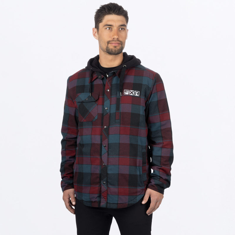 Chargez l'image dans la visionneuse de la galerie, UnisexTimberInsulatedFlannel_Jacket_DrkStlMerlot_SKU_231117-_0327_Front
