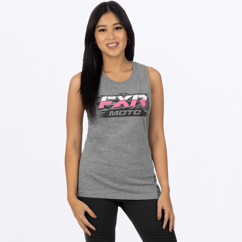 Chargez l'image dans la visionneuse de la galerie, Moto_Premium_Muscle_Tank_W_GreyHeatherEPink_232234_0794_front
