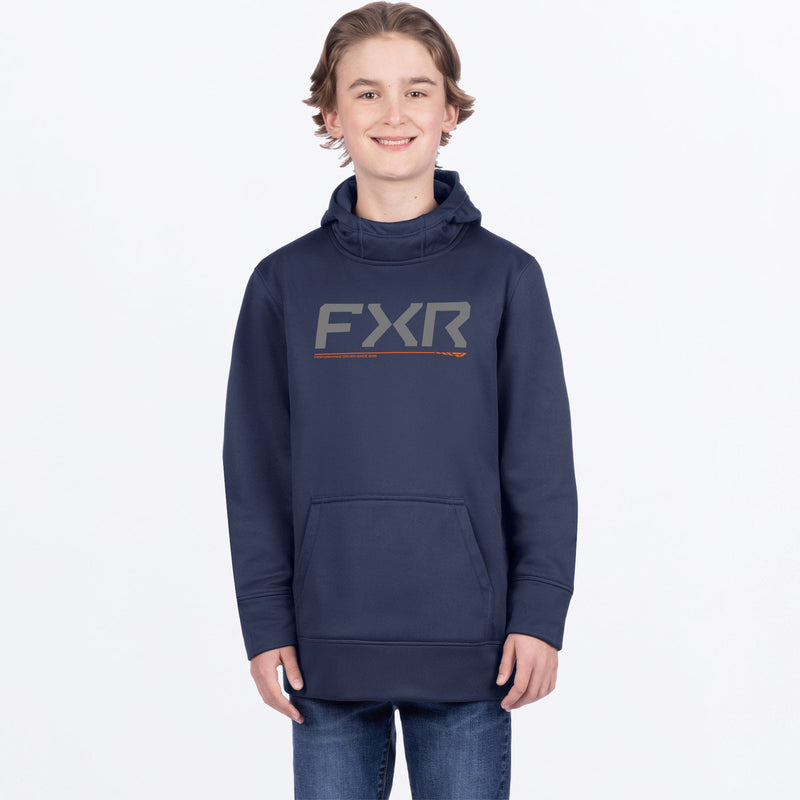 Chargez l'image dans la visionneuse de la galerie, YthHydrogenTechPO_Hoodie_MidnightOrange_SKU_271505-_4730_Front
