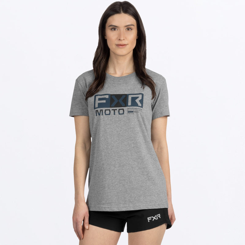 Chargez l'image dans la visionneuse de la galerie, Moto_PremiumTShirt_W_GreyHeatherDarkSteel_242224-_0703_Front
