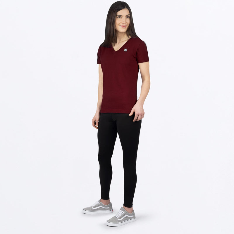 Chargez l'image dans la visionneuse de la galerie, RideXPrem_VNeck_TShirt_W_MerlotBone_241417-_2701_Fullbody
