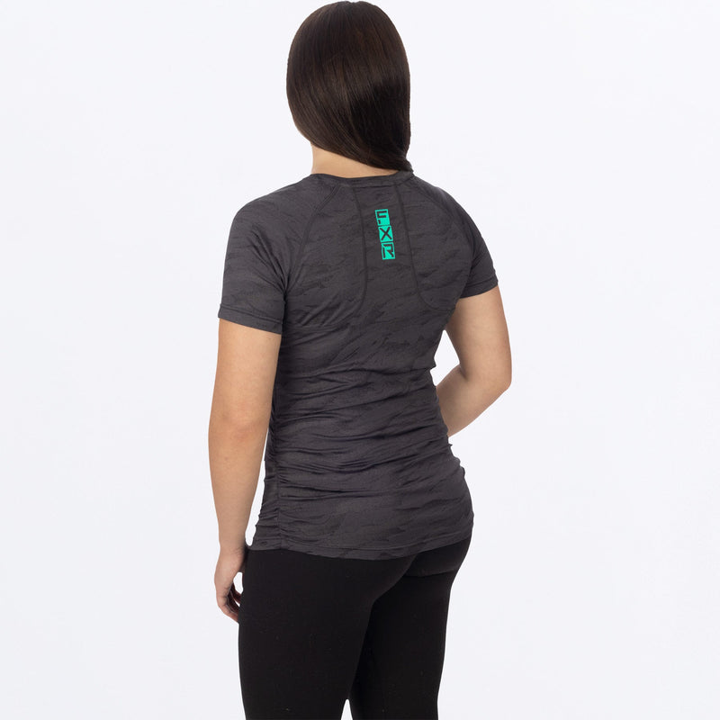 Chargez l'image dans la visionneuse de la galerie, ExhaleActive_TShirt_W_BlackCamoMint_231419-_1252_back
