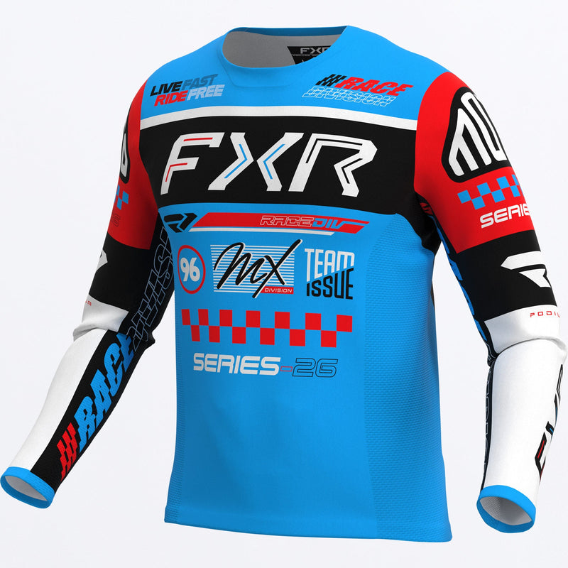 Chargez l'image dans la visionneuse de la galerie, PodiumGladiatorMX_Jersey_CyanBlackRed_SKU_263342-_4210_Front
