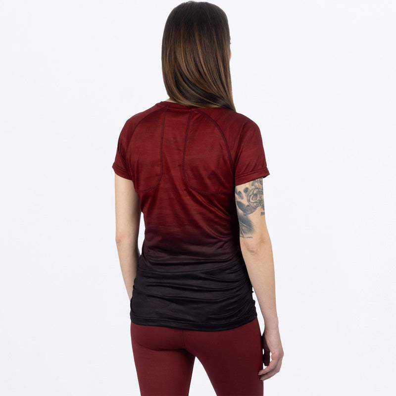 Chargez l'image dans la visionneuse de la galerie, ExhaleActive_TShirt_W_Merlot_231419-_2712_Back
