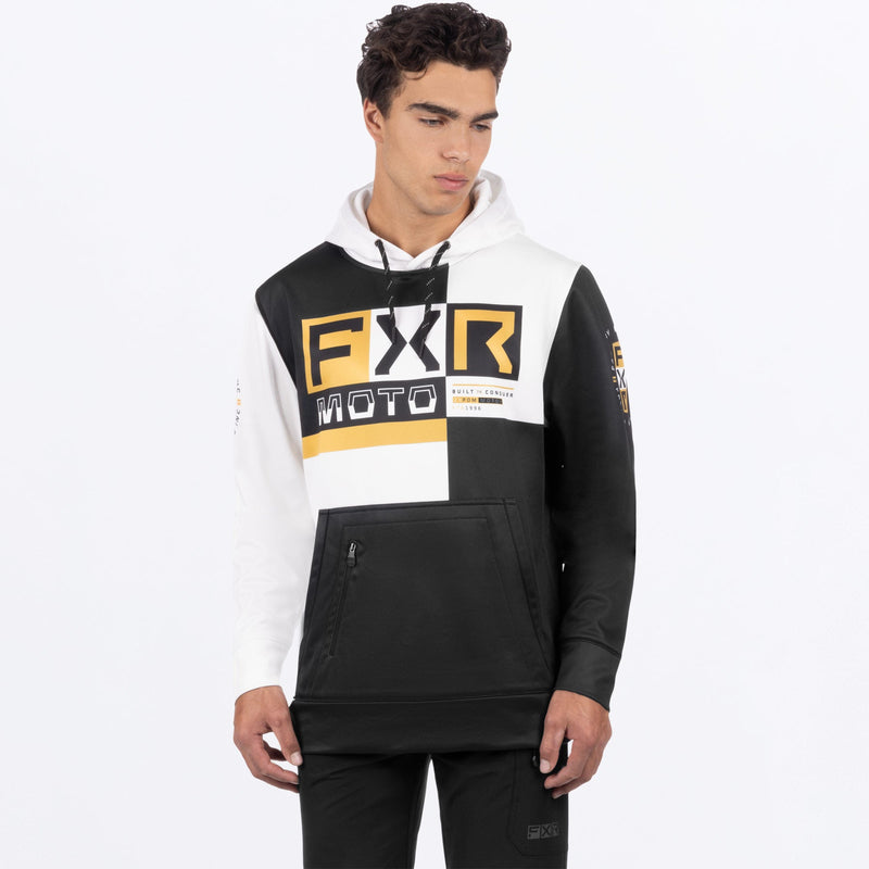 Chargez l'image dans la visionneuse de la galerie, MotoTechPO_Hoodie_M_BlackWhite_242039-_1001_front

