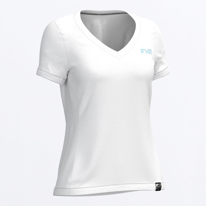 Chargez l'image dans la visionneuse de la galerie, RushUPF_VNeck_Shirt_W_WhiteMauiBlue_252270-_0159_front (1)
