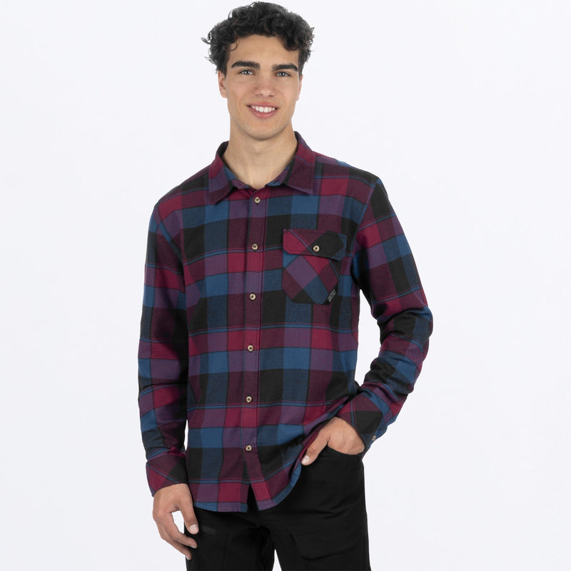 Chargez l'image dans la visionneuse de la galerie, MTimberFlannel_Shirt_DrkStlMerlot_SKU_231116-_0327_Front
