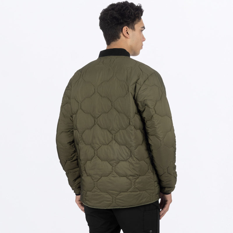 Chargez l'image dans la visionneuse de la galerie, UnisexRigQuilted_Jacket_MossBlack_SKU_242034-_7910_Extra
