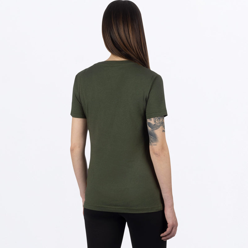 Chargez l'image dans la visionneuse de la galerie, AntlerPrem_TShirt_W_ArmyHeatherBone_241413-_7601_back
