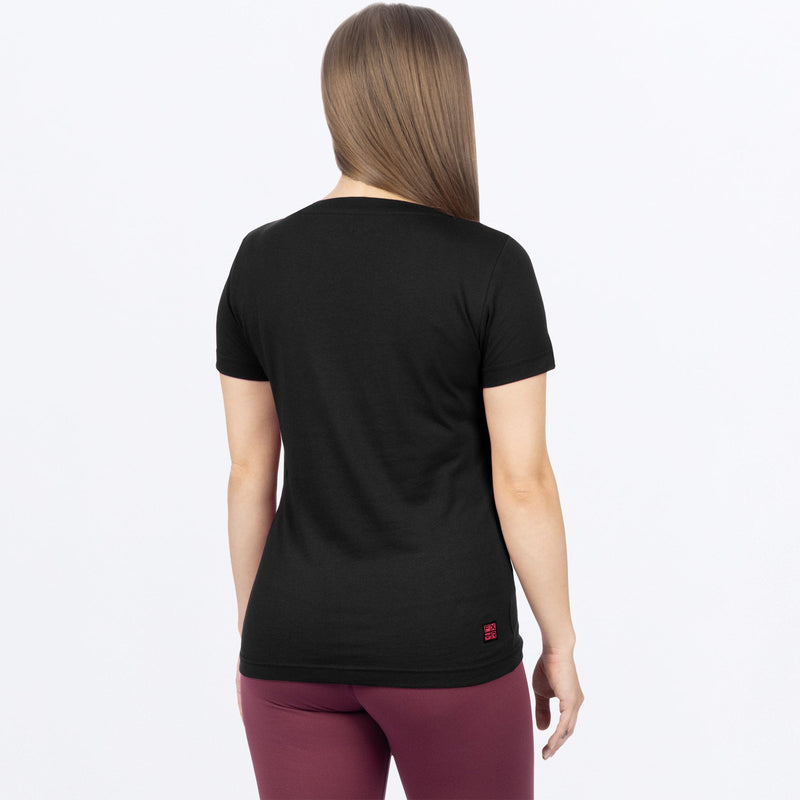 Chargez l'image dans la visionneuse de la galerie, RideXPrem_VNeck_TShirt_W_BlackRazz_241417-_1028_Back
