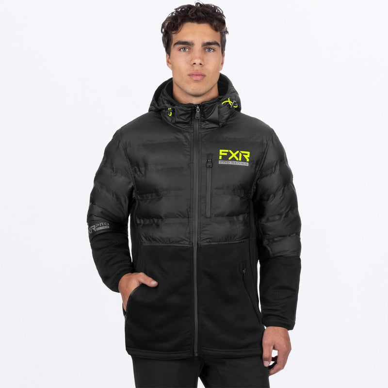 Chargez l'image dans la visionneuse de la galerie, ExcursionLiteHybridQuilted_Jacket_M_BlackHivis_221133-_1065_front
