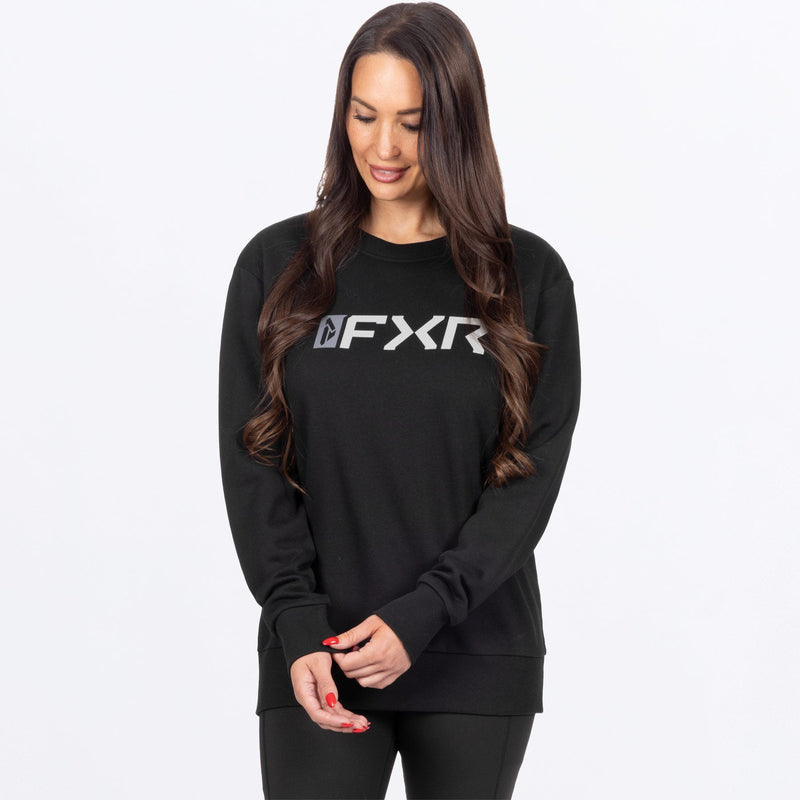 Chargez l'image dans la visionneuse de la galerie, WMiteredCottonCrewneck_Sweatshirt_BlackGrey_SKU_271215-_1005_Front
