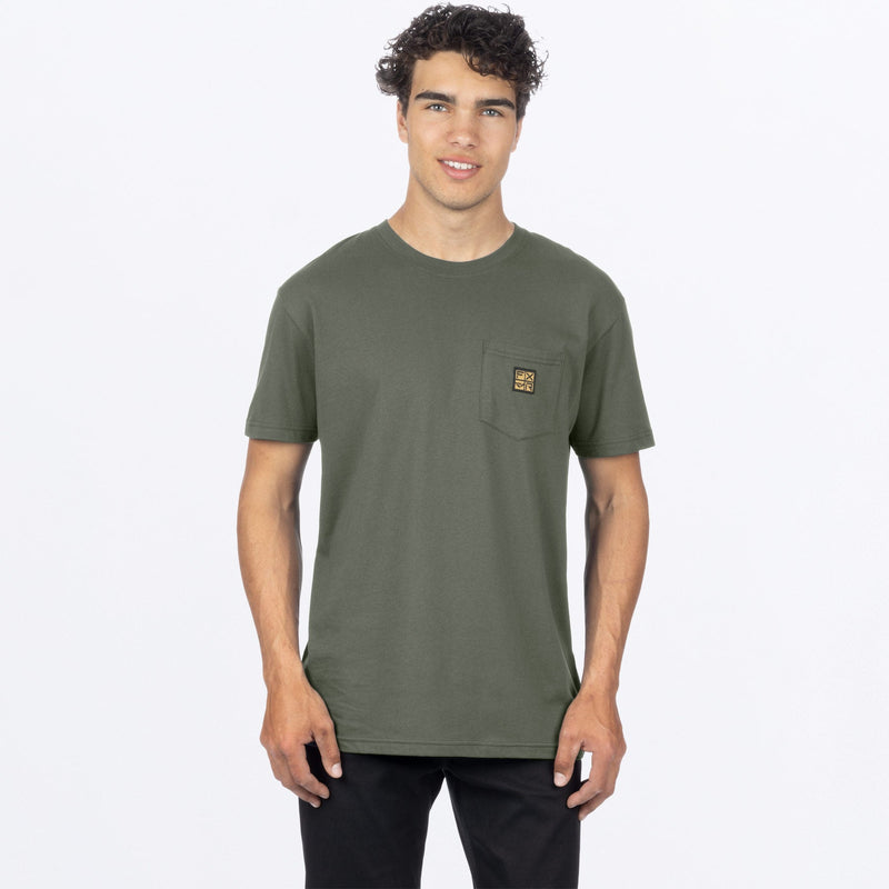 Chargez l'image dans la visionneuse de la galerie, MWorkPocketPremium_T-Shirt_ArmyHeather_SKU_231300_7600_Front
