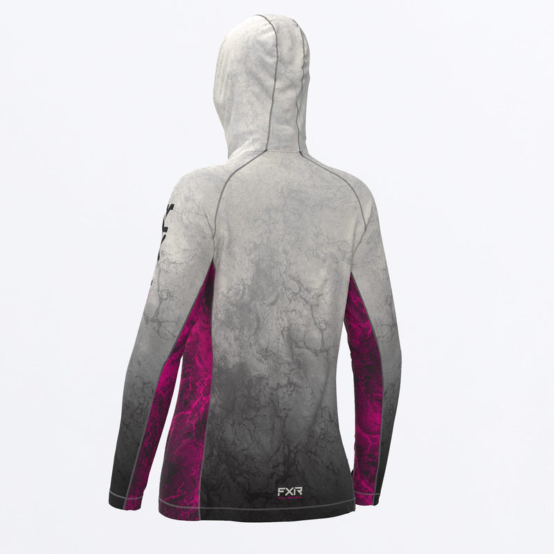 Chargez l'image dans la visionneuse de la galerie, Tournament_Pro_UPF_Pullover_Hoodie_W_GreyFuchsiaRipple_232241_0591_back
