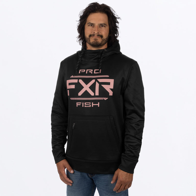 Chargez l'image dans la visionneuse de la galerie, UnisexProFishTechHoodie_M_BlackDustyRose_231103-_1098_front
