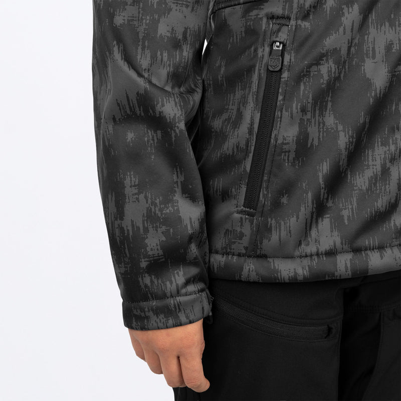Chargez l'image dans la visionneuse de la galerie, Ridge_Softshell_Hoodie_W_BlackFiber_232200-_1200_ArmPocketDetail
