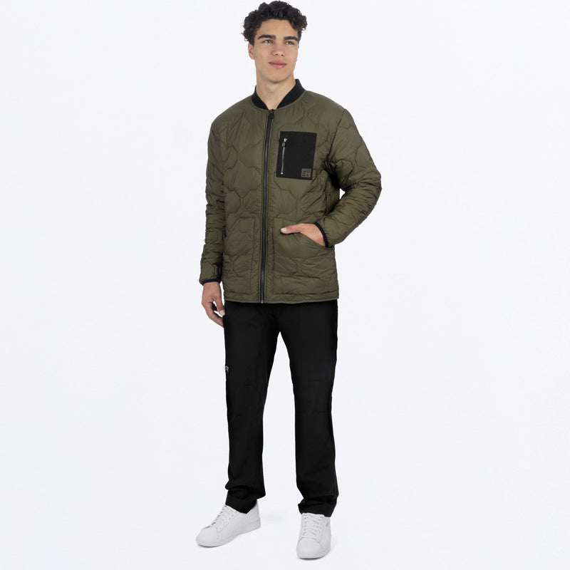 Chargez l'image dans la visionneuse de la galerie, UnisexRigQuilted_Jacket_MossBlack_SKU_242034-_7910_Extra1
