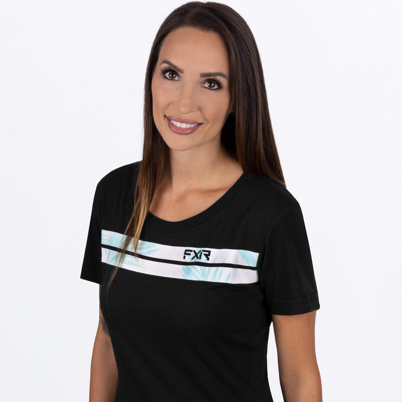 Chargez l'image dans la visionneuse de la galerie, TrackTShirt_Dress_W_BlackPalms_242215-_1071_Detail
