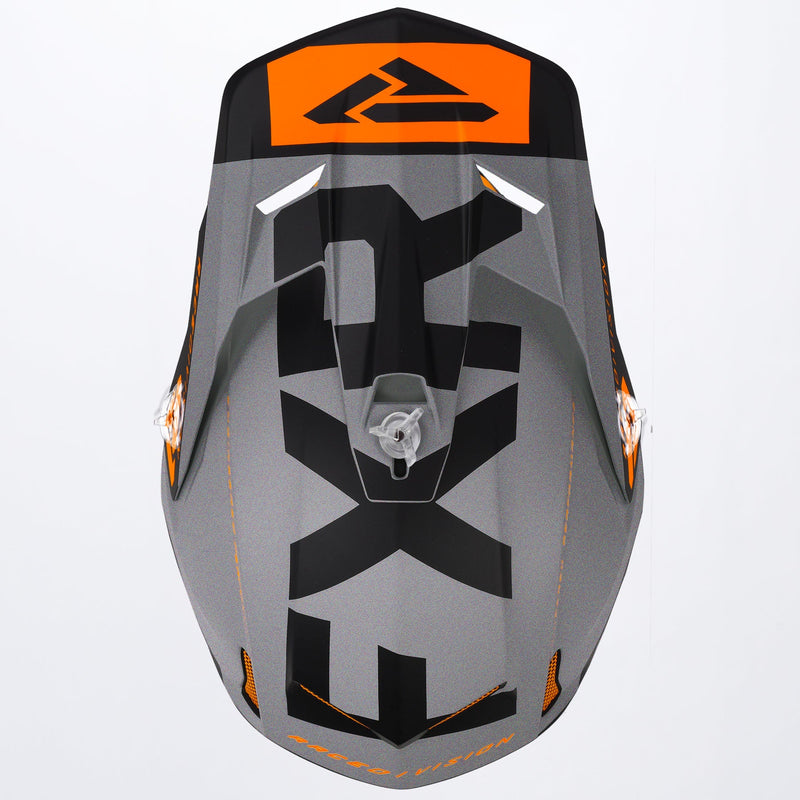 Chargez l'image dans la visionneuse de la galerie, ClutchEvo_Helmet_BlackLtGreyOrange_200609-1005_top
