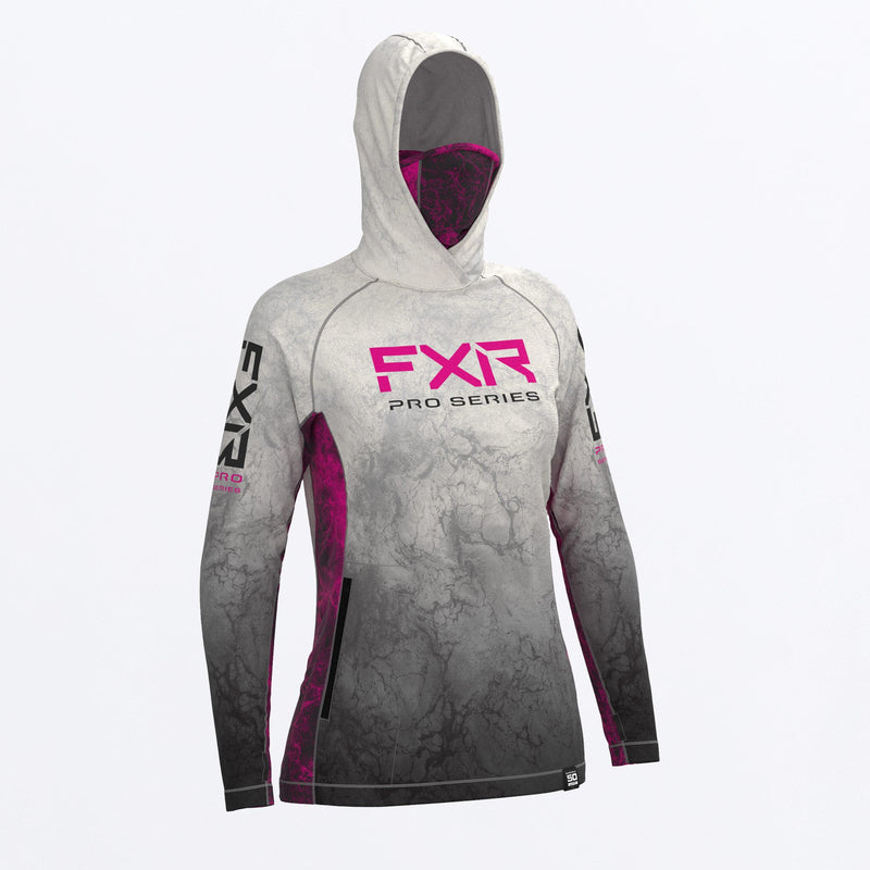 Chargez l'image dans la visionneuse de la galerie, Tournament_Pro_UPF_Pullover_Hoodie_W_GreyFuchsiaRipple_232241_0591_front
