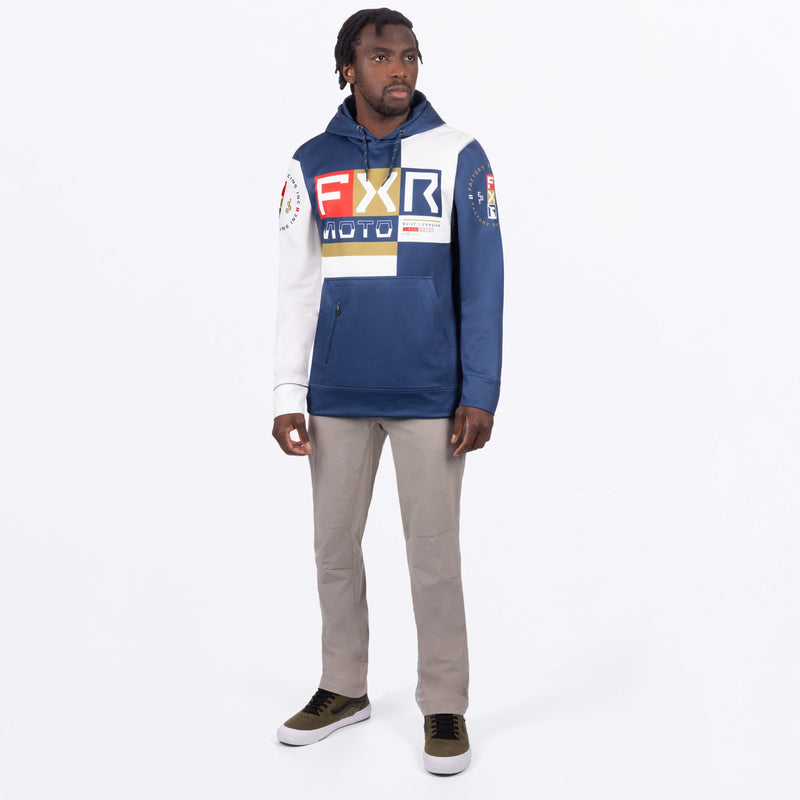 Chargez l'image dans la visionneuse de la galerie, MotoTechPO_Hoodie_M_NavyWhite_242039-_4501_fullbody
