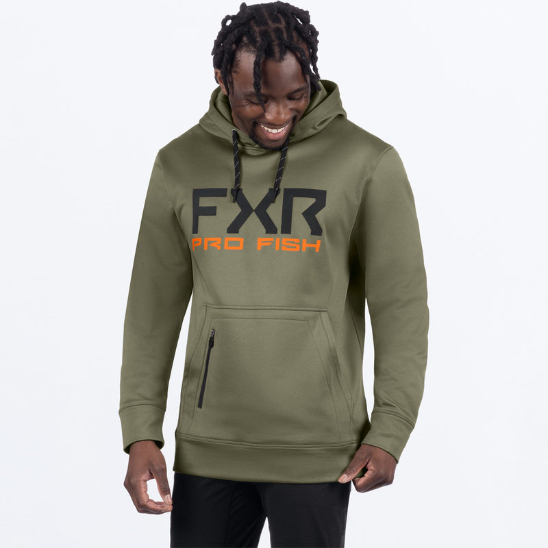 Chargez l'image dans la visionneuse de la galerie, MProFishTechPO_Hoodie_MossOrange_SKU_261137-_7930_Front
