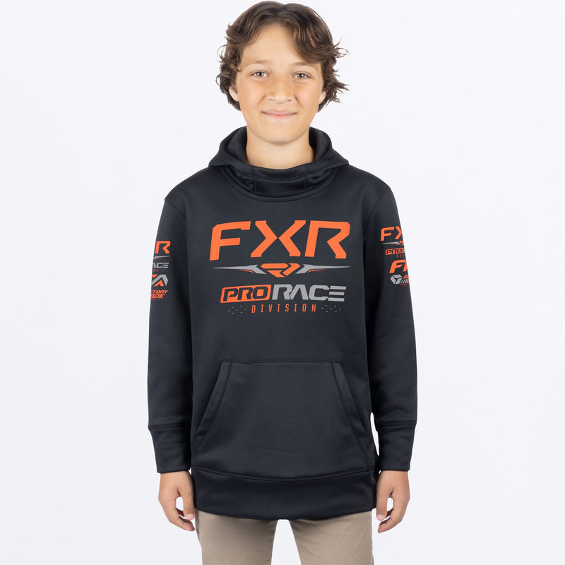 Chargez l'image dans la visionneuse de la galerie, YthRaceDivisionTechPO_Hoodie_BlackOrange_SKU_271503-_1030_Front
