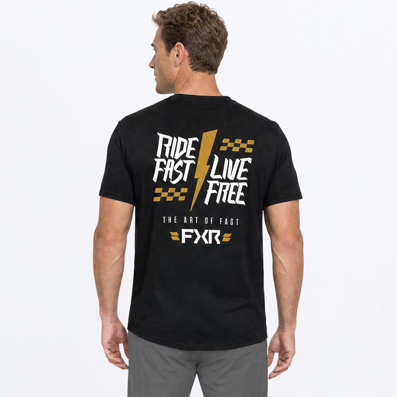 Chargez l'image dans la visionneuse de la galerie, MRideFastLiveFreePremium_T-Shirt_BlackGold_SKU_262021-_1062_Extra
