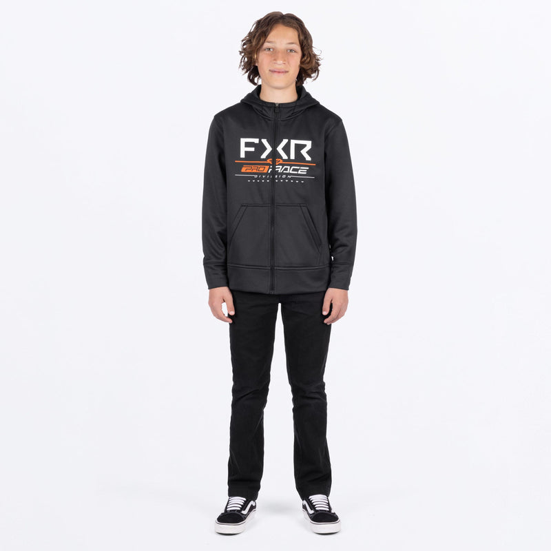 Chargez l'image dans la visionneuse de la galerie, YthRaceDivisionTechZip_Hoodie_BlackOrange_SKU_261504-_1030_Extra1
