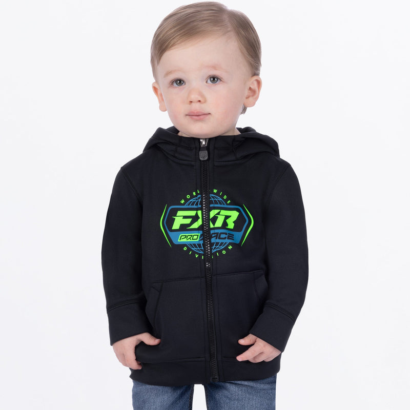 Chargez l'image dans la visionneuse de la galerie, Toddler_RaceDiv_TechZip_Hoodie_Y_BlackLime_251503-_1070_Front
