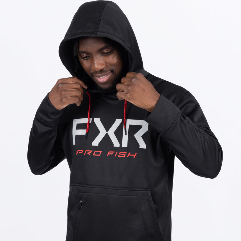 Chargez l'image dans la visionneuse de la galerie, ProFishTech_PO_Hoodie_M_BlackRed_252037-_1020_side

