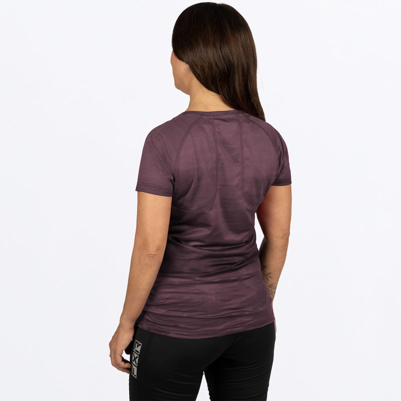 Chargez l'image dans la visionneuse de la galerie, ExhaleActive_TShirt_W_MutedGrapeCamoDustyLilac_231419-_8487_back

