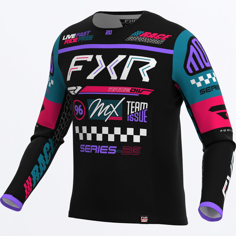 Chargez l'image dans la visionneuse de la galerie, CustomYthPodiumGladiatorMX_Jersey_BlackCoralTeal_SKU_263353-_1093_Front
