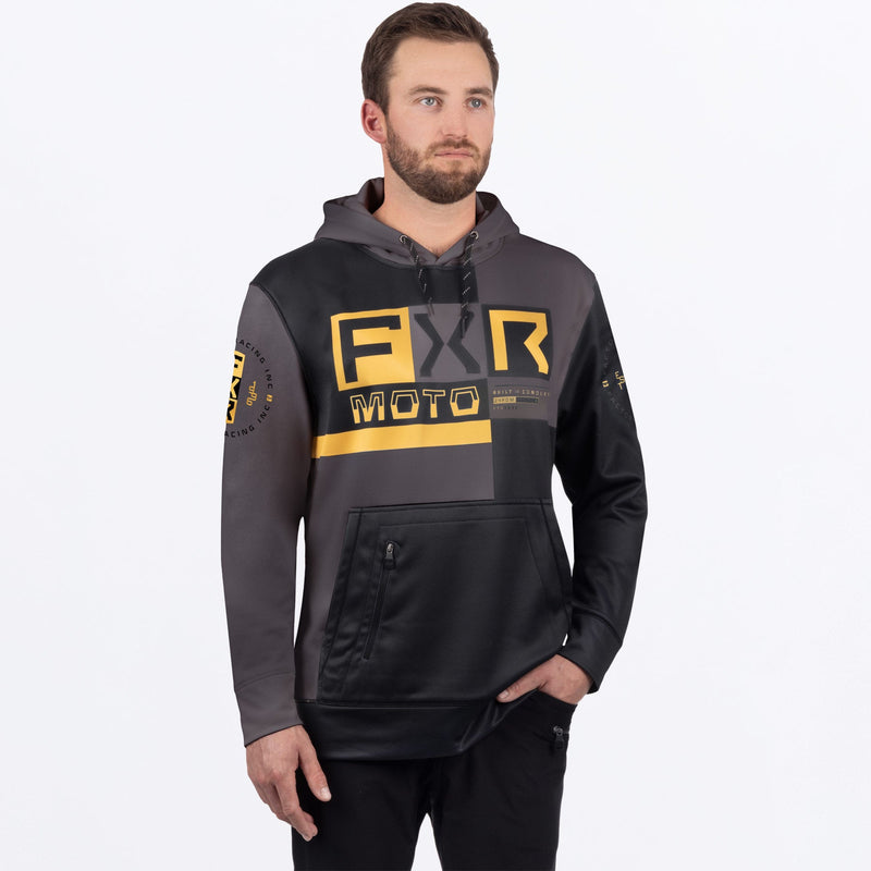 Chargez l'image dans la visionneuse de la galerie, MotoTechPO_Hoodie_M_BlackGrey_242039-_1005_front
