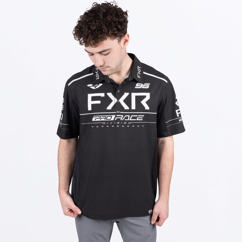 Chargez l'image dans la visionneuse de la galerie, MRaceDivPerformanceUPFPolo_Shirt_BlackWhite_SKU_252010-_1001_Extra2
