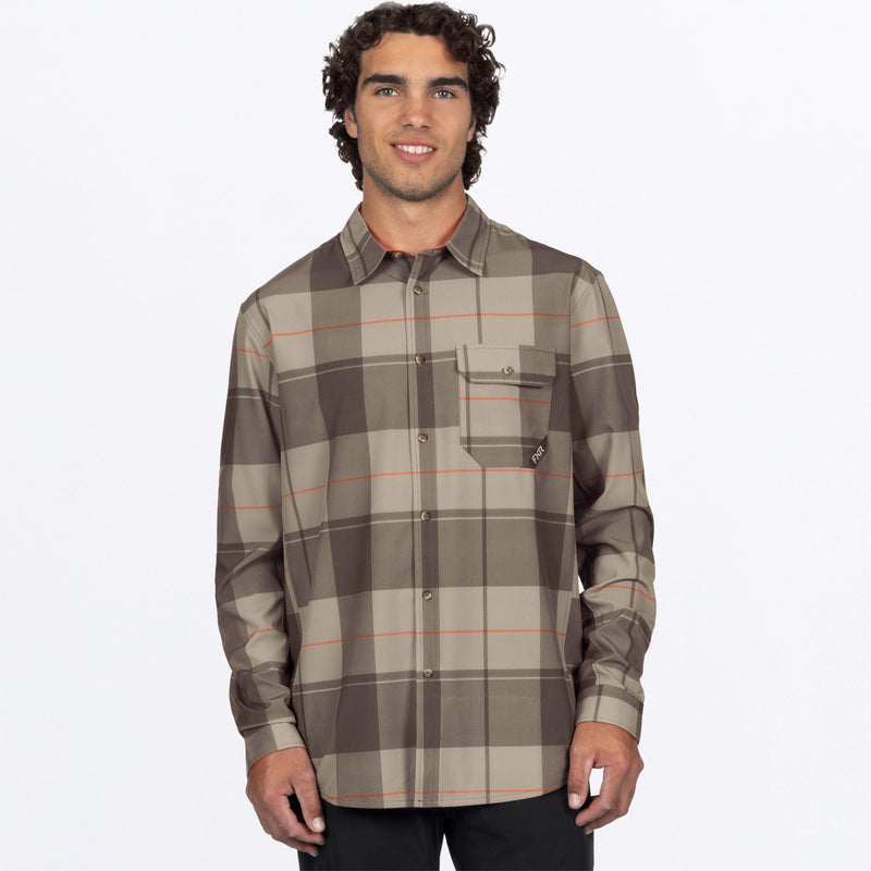 Chargez l'image dans la visionneuse de la galerie, MBreezePerformanceUPFLongsleeve_Shirt_StoneBronze_SKU_262043-_1738_Front
