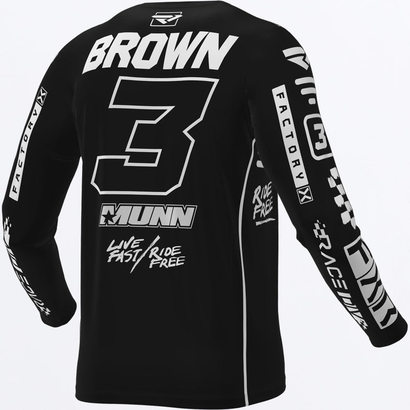 Chargez l'image dans la visionneuse de la galerie, BrownRaceReplica_MXJersey_BlackWhite_243348-_1001_back

