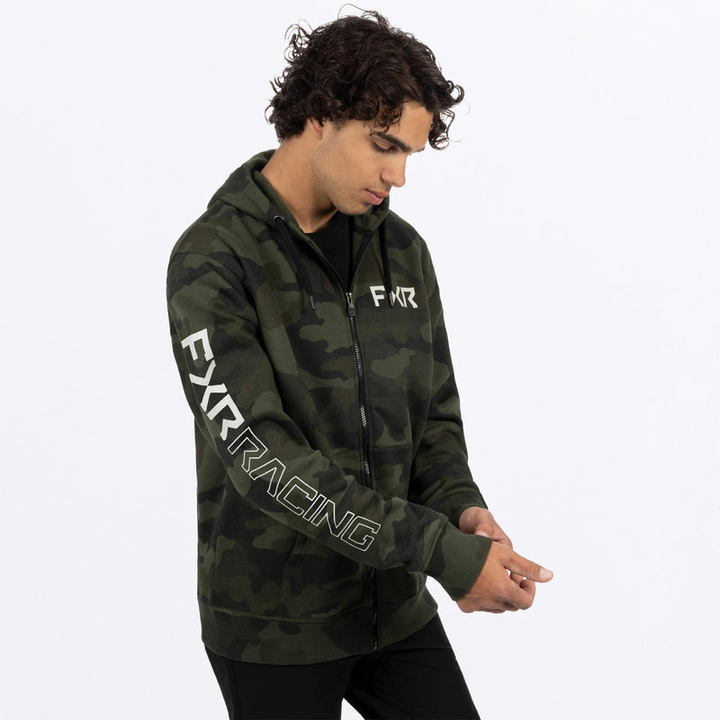 Chargez l'image dans la visionneuse de la galerie, ClutchCottonZipHoodie_M_ArmyCamoGrey_251157-_7605_side3
