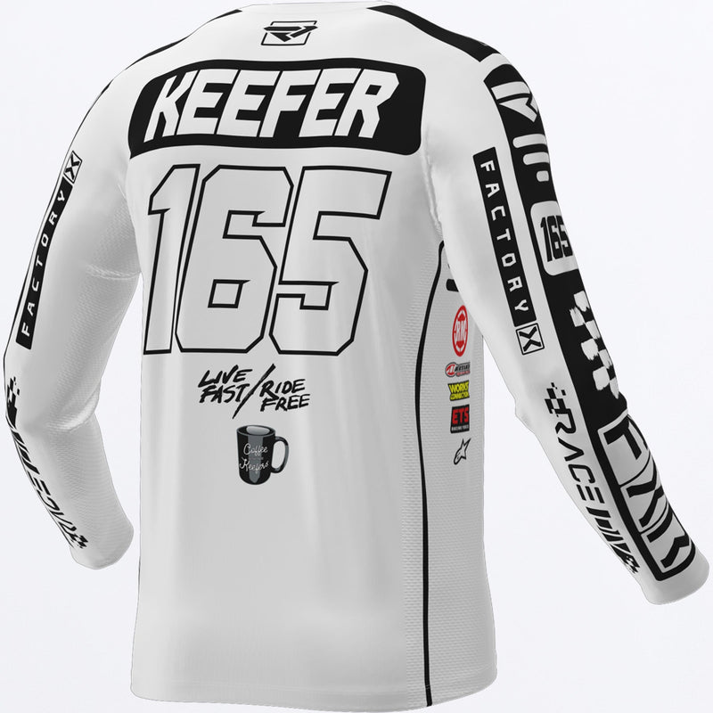 Chargez l'image dans la visionneuse de la galerie, KeeferRideReplica_MXJersey_WhiteBlk_243349-_0110_back
