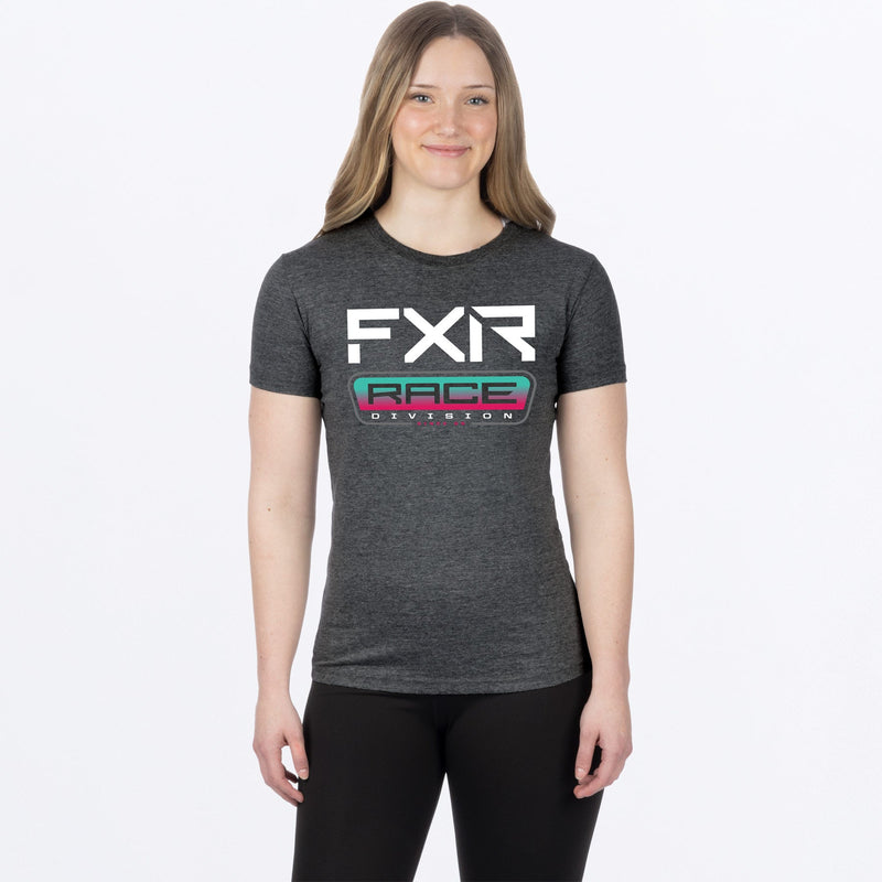 Chargez l'image dans la visionneuse de la galerie, RaceDivPrem_TShirt_W_CharHeatherMintRazz_241415-_0654_Front
