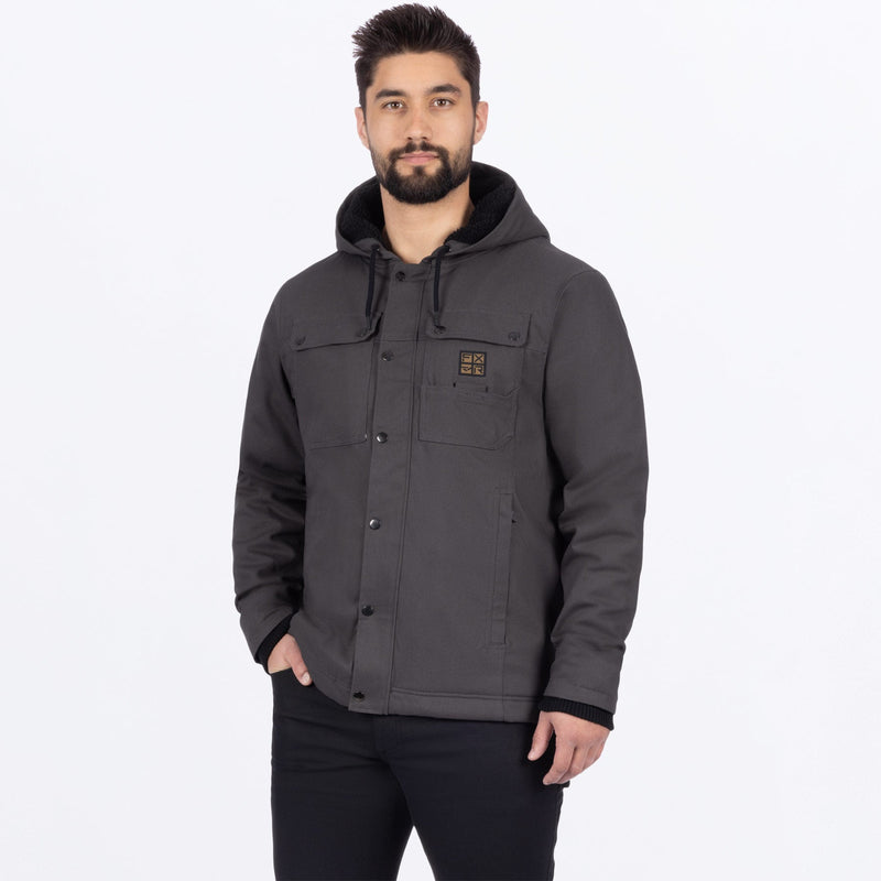 Chargez l'image dans la visionneuse de la galerie, UnisexRoughneckCanvas_Jacket_Asphalt_SKU_242061-_0800_Front
