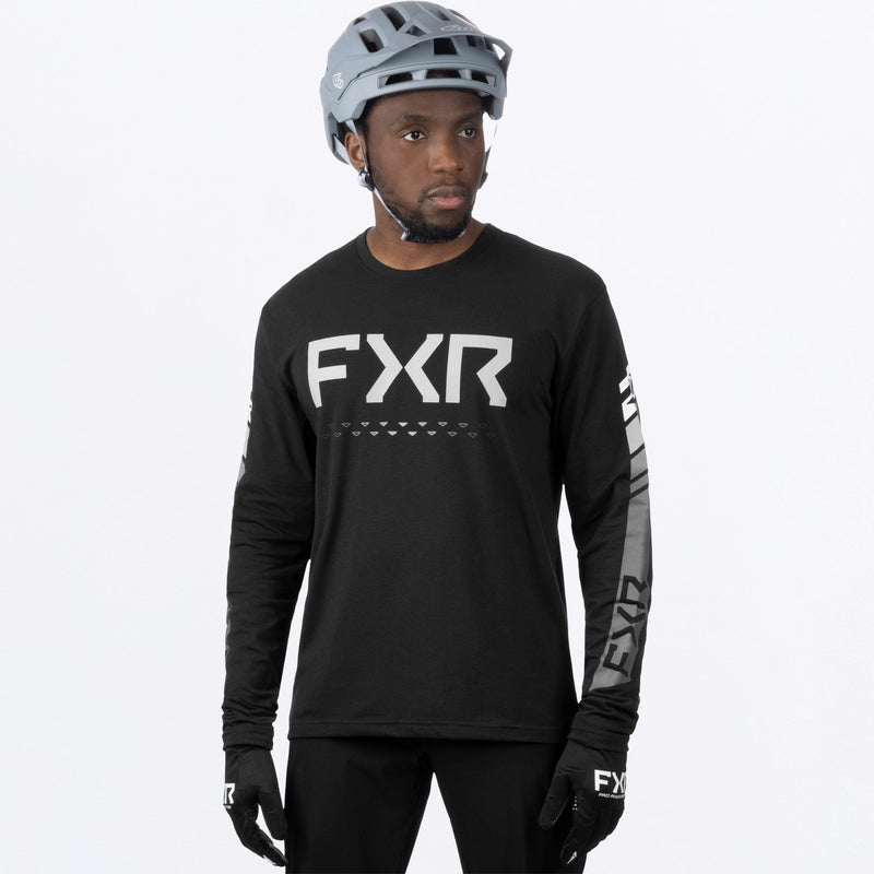 Chargez l'image dans la visionneuse de la galerie, MHeliumTechLongsleeve_Jersey_BlackWhite_SKU_231360-_1001_Front
