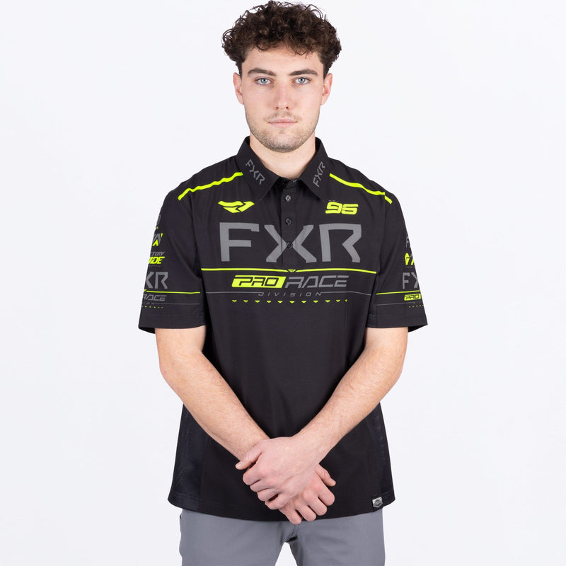 Chargez l'image dans la visionneuse de la galerie, MRaceDivPerformanceUPFPolo_Shirt_BlackHiVis_SKU_252010-_1065_Extra2
