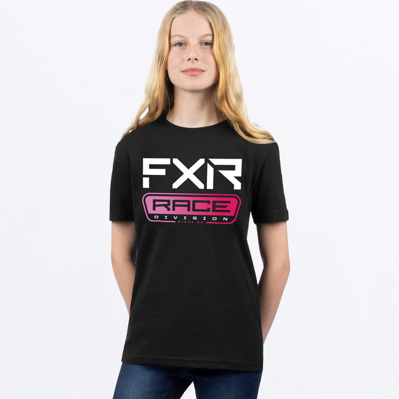 Chargez l'image dans la visionneuse de la galerie, RaceDivPrem_TShirt_Y_BlackRazz_241534-_1028_Front

